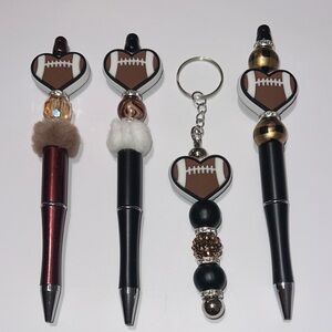 Football theme pen(s) & keychain set